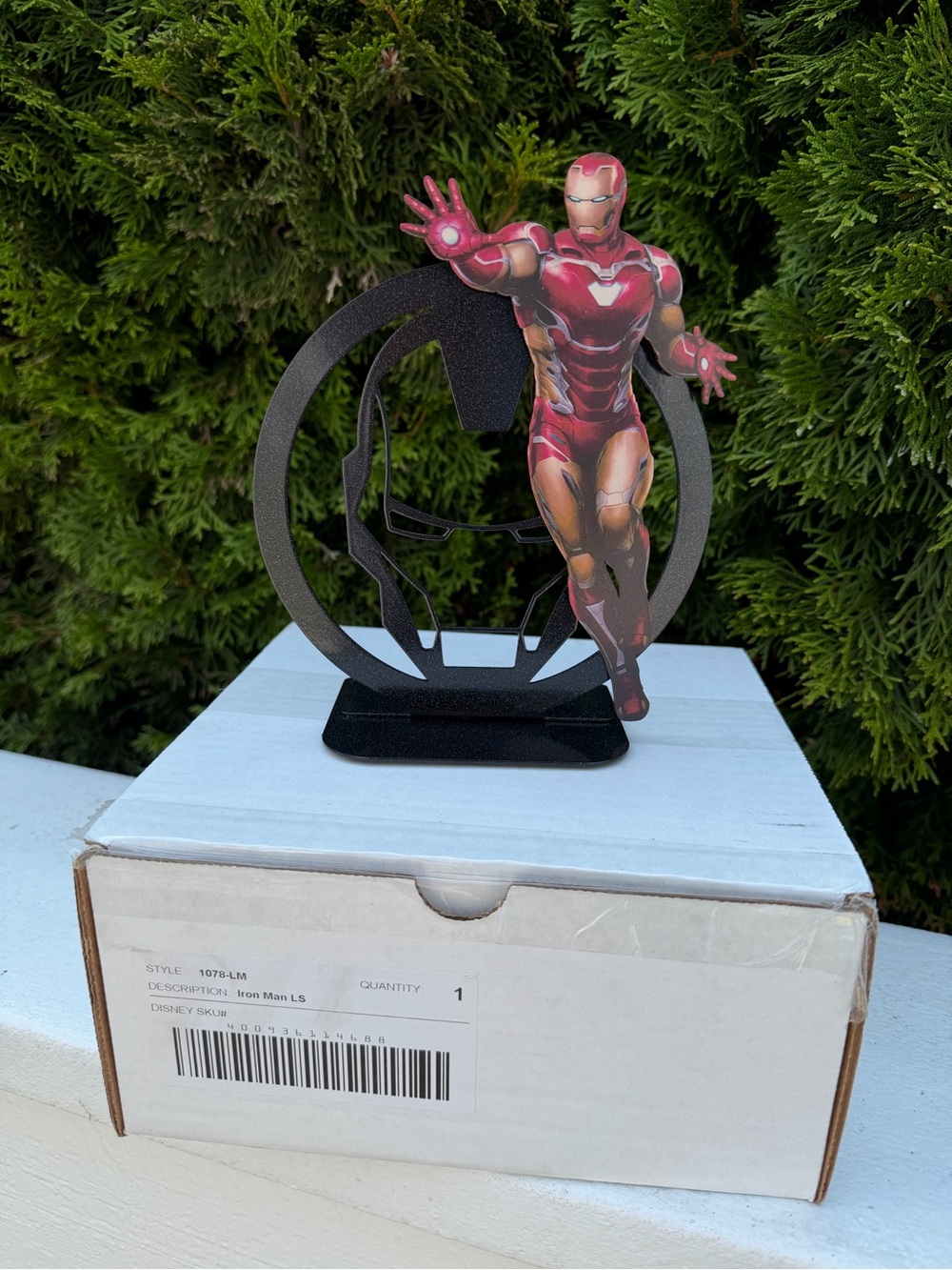 New Marvel Iron Man Metal Laser Cut Silhouette Stand Decor Desk Sign 7.5”x 6.25”
